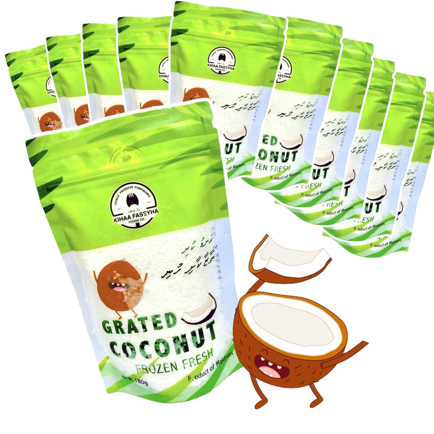 180g Frozen Grated Coconut x12 Packets